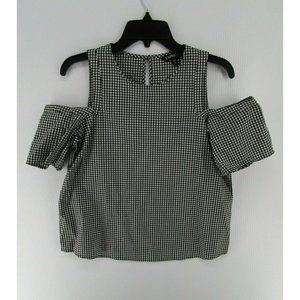 Express women's open shoulder gingham top - SIZE S - PRE-OWNED